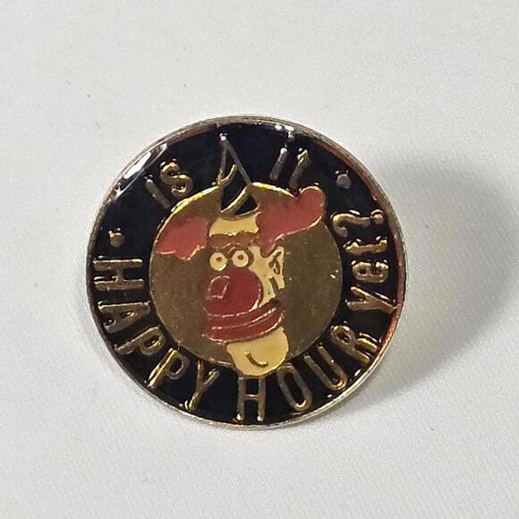 Other - Is It Happy Hour Yet? Drunk Clown Vintage Lapel Pin Resin Over Enamel